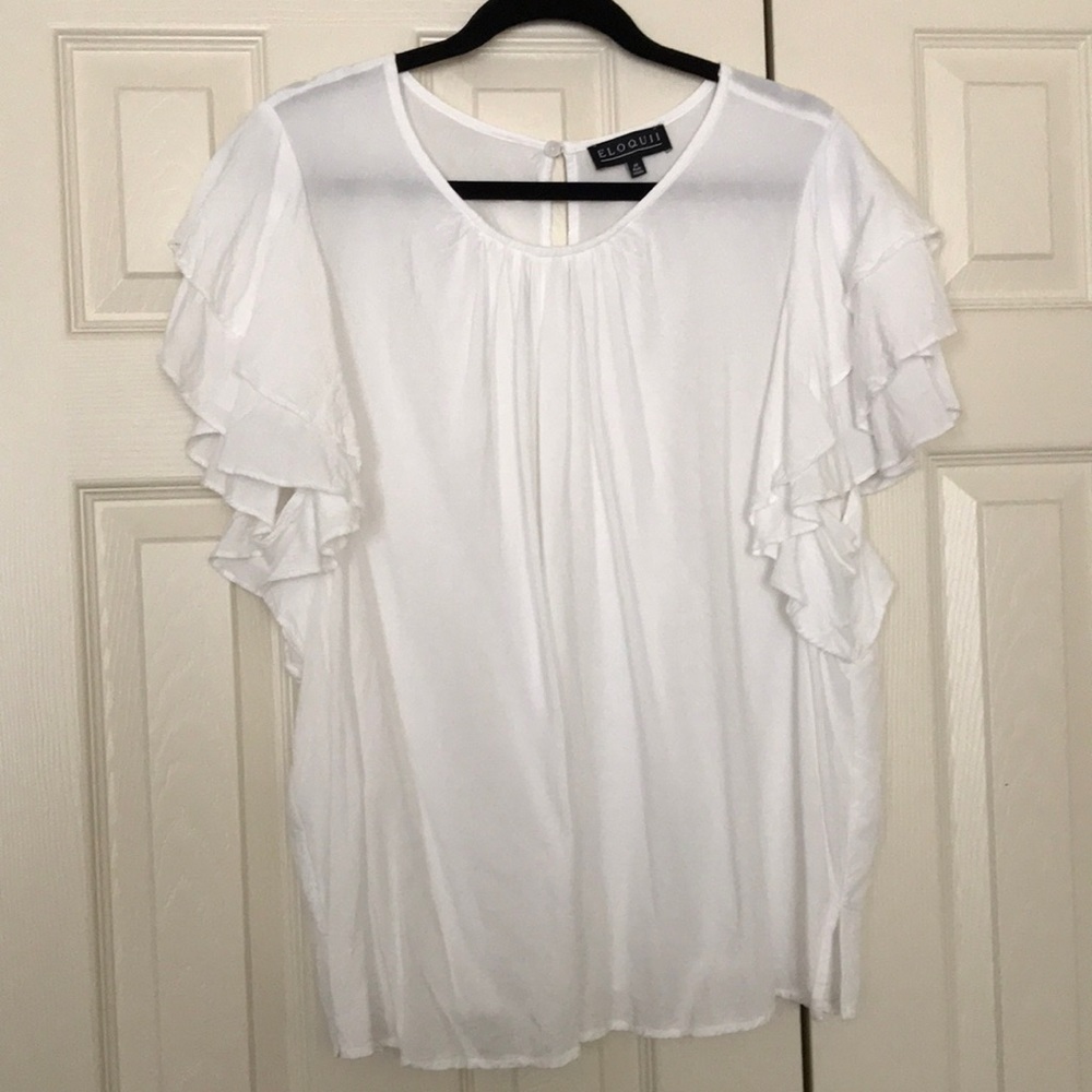 Eloquii Flutter Sleeve Blouse Size 20